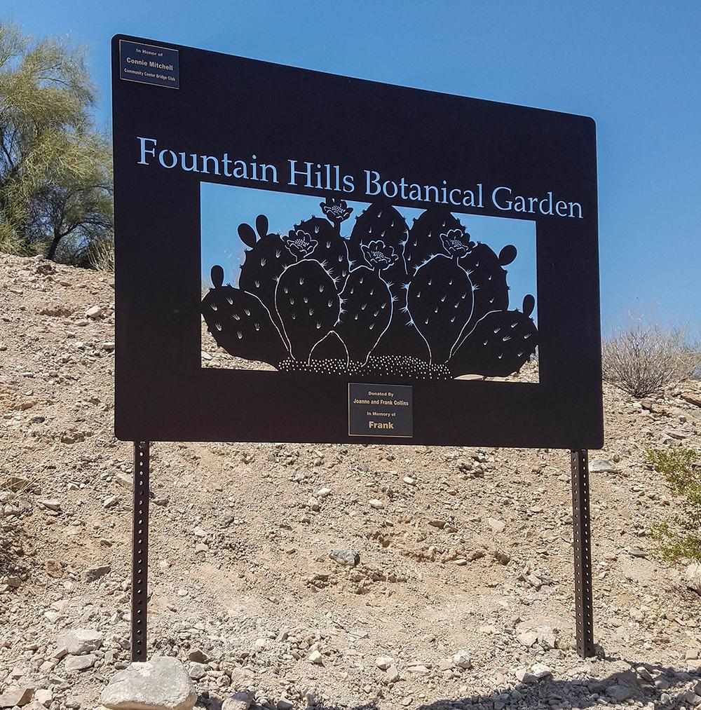 Custom Sign we crafted for fountain hills botanical garden